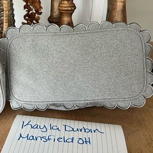 Limited edition heather gray scalloped small pouch